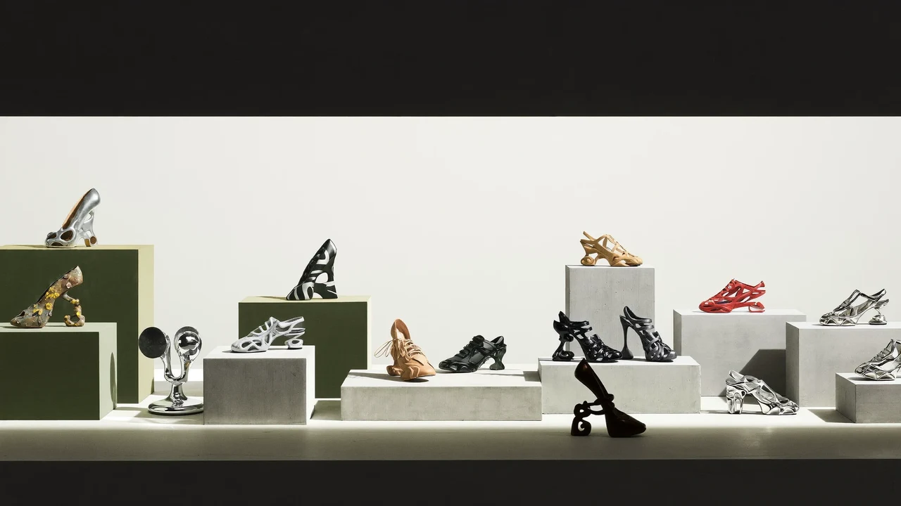 Illustrazione di campagna: calzature e moda in un contesto urbano